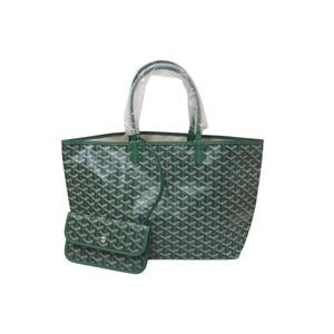 GOYARD Saint Louis tote bag leather herringbone green